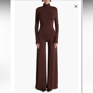 55. Naked Wardrobe $98 (current) SCULPT WIDE-LEG JUMPSUIT in brown